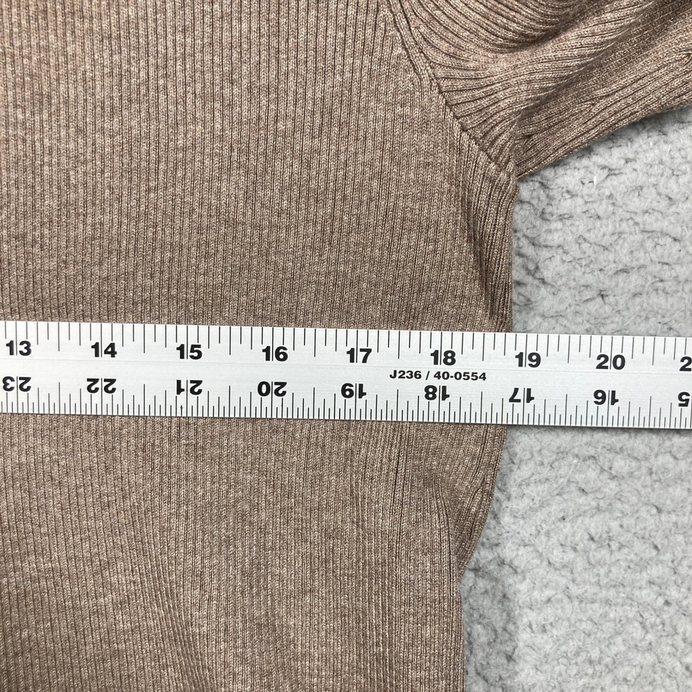 Lauren Ralph Lauren Cardigan Womens PM Tan Beige Long Knit Open Front Pockets - Picture 5 of 10